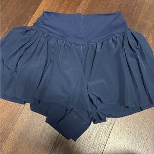 aerie Navy Athletic Skater Shorts with Built-In Liner